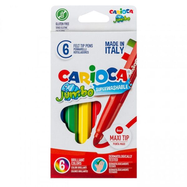 Μαρκαδόροι Carioca Jumbo 6 χρωμάτων