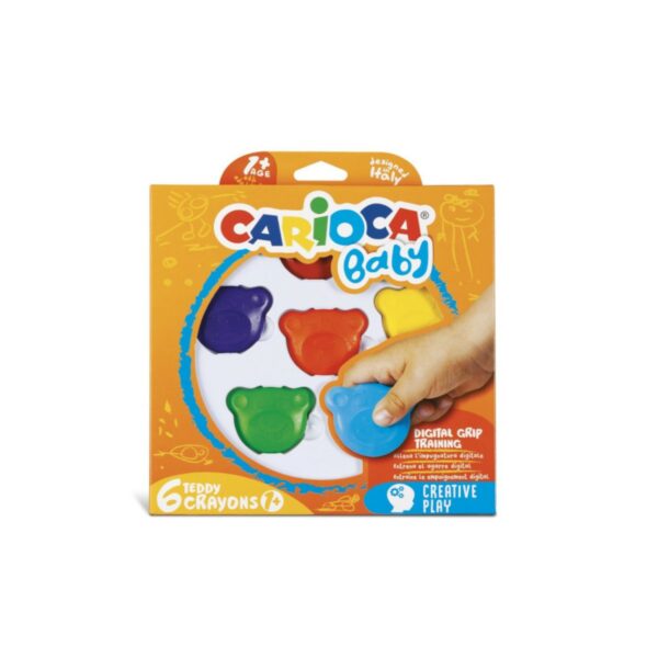 Κηρομπογιές Carioca Teddy Baby 6 Χρωμάτων